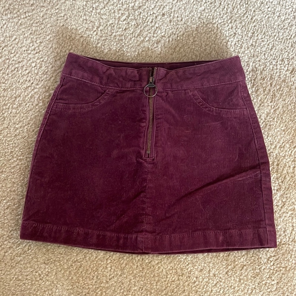 Burgundy Justice Skirt with zipper.